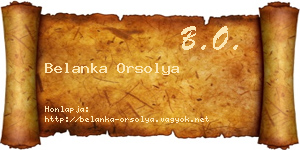Belanka Orsolya névjegykártya